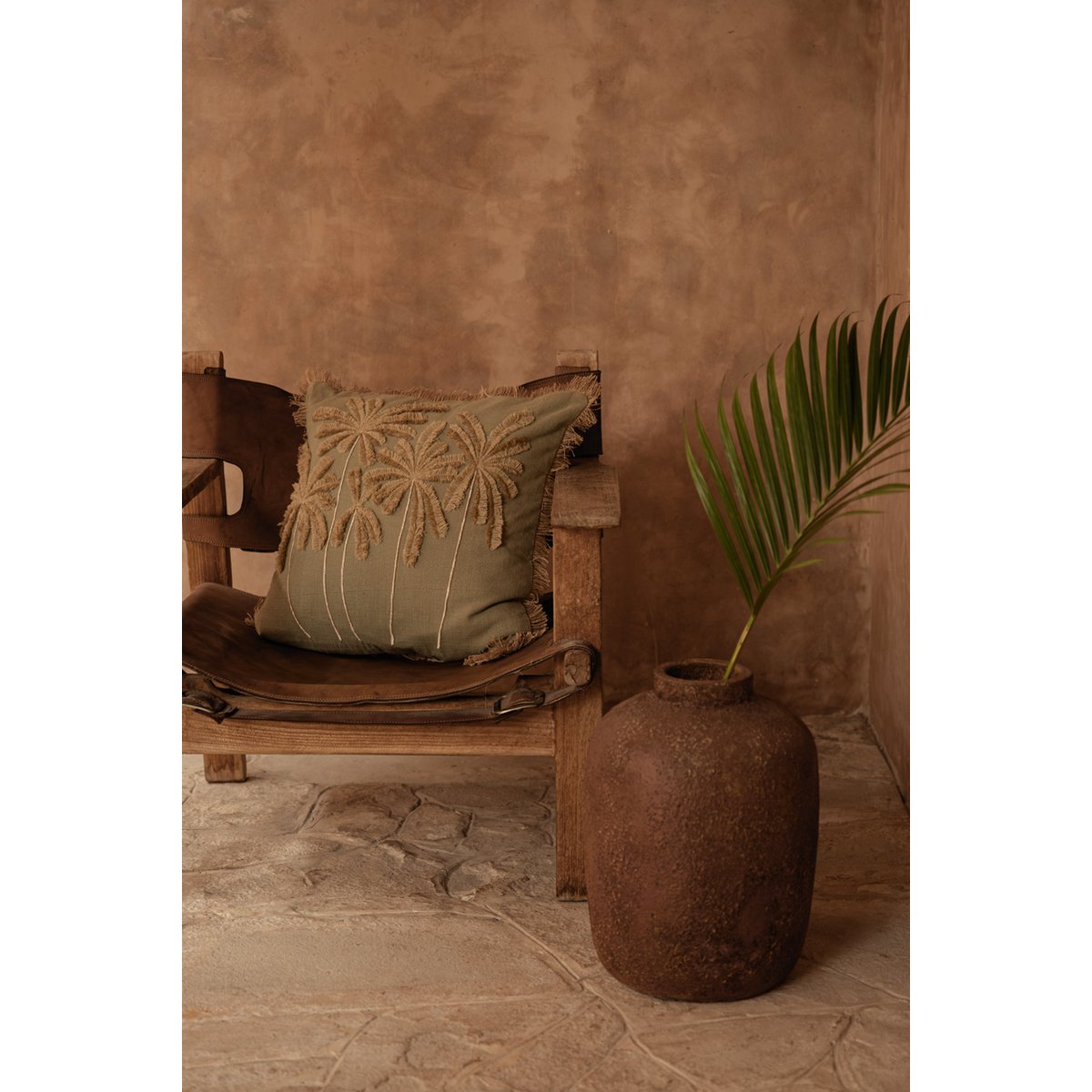 The Tropical Breeze Cushion Cover - Forest Green