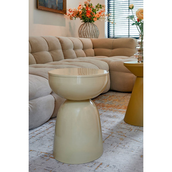 Elliot side table - H45 x Ø32 cm - Iron - Beige