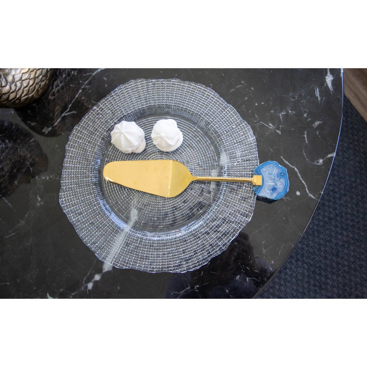 Golden pie shovel Pierre Agate Bleue