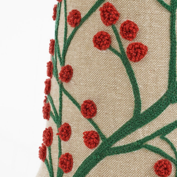 Decoration Christmas tree - H55 x Ø12 cm - Cotton, Iron, Mangohout - FSC 100% - Red