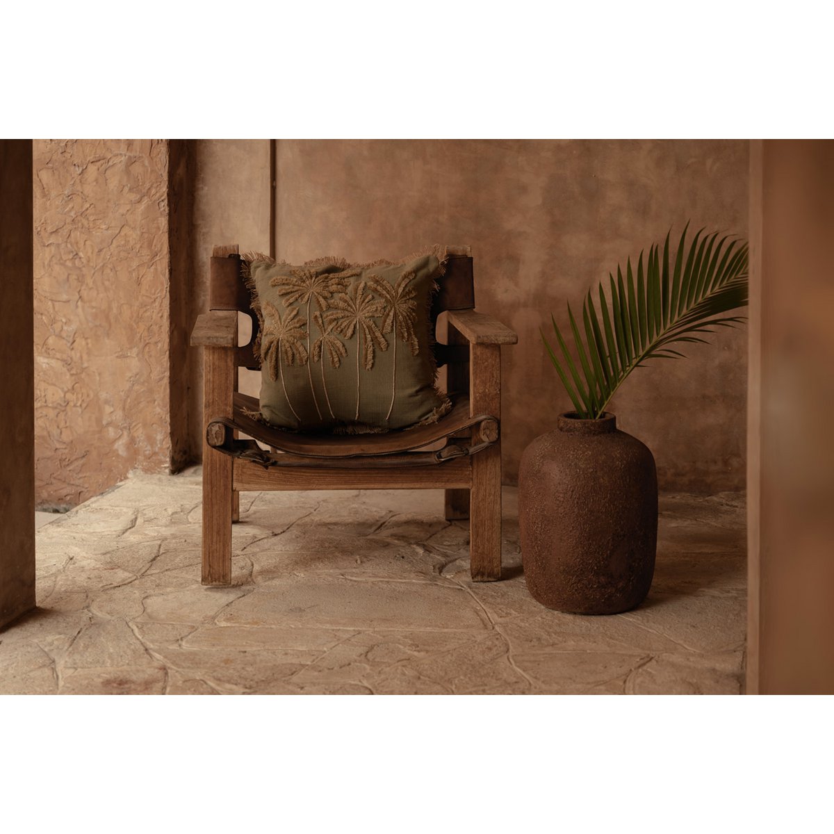 The Tropical Breeze Cushion Cover - Forest Green