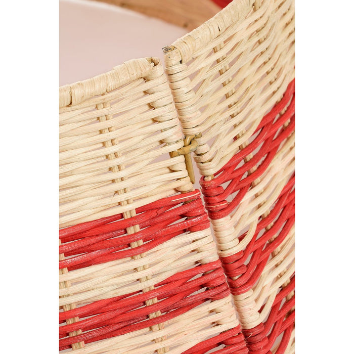 Christmas tree skirt - H25 x Ø60 cm - rattan - beige, red