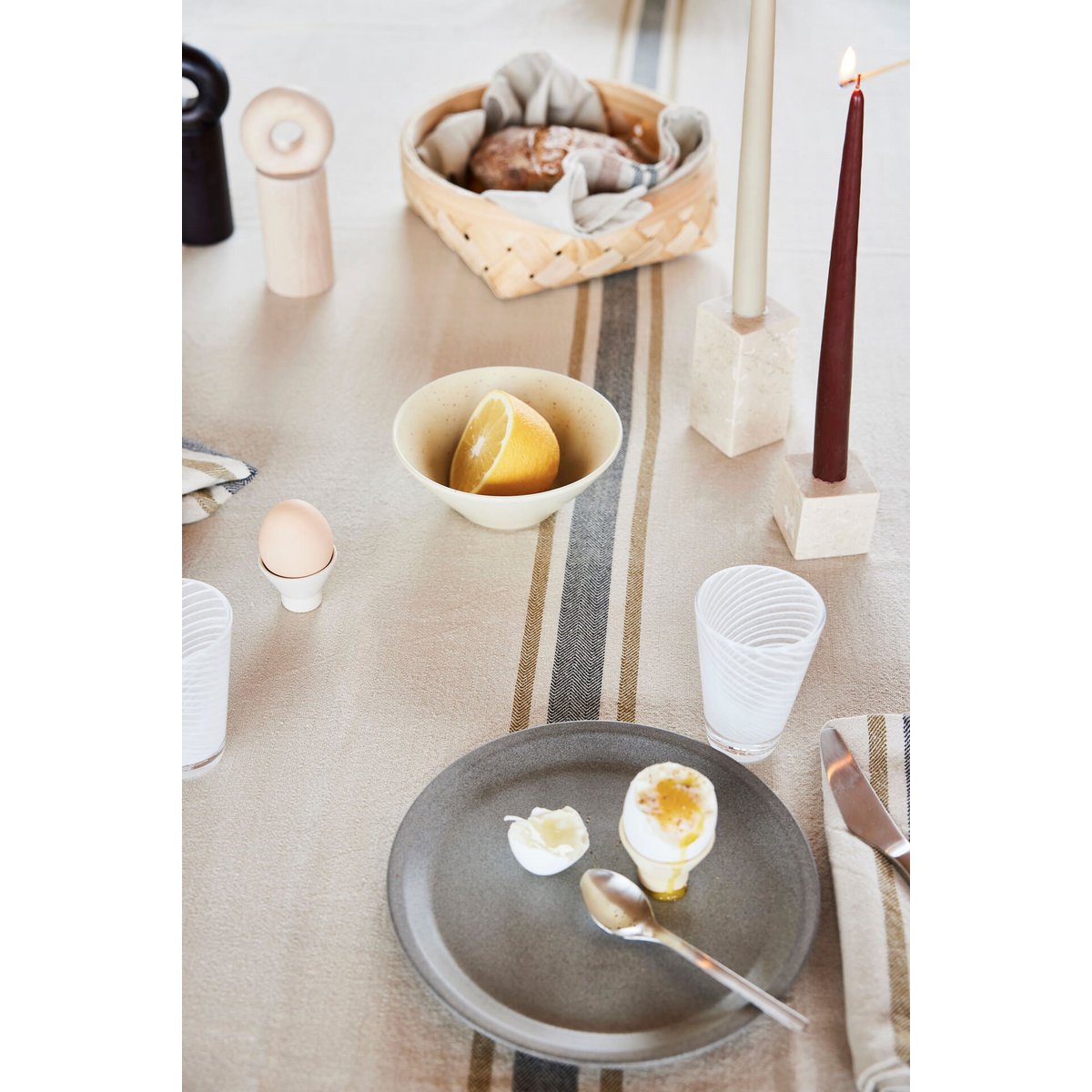 Savi Square Marble Candleholder - High