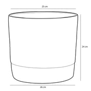 Olof Bloempot - H24 x Ø26 cm - Terracotta - Donkergroen