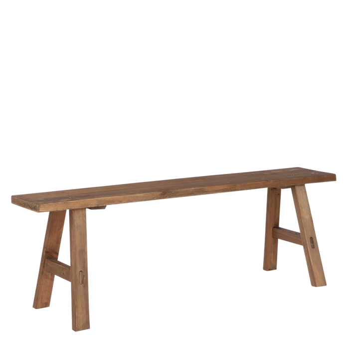 Stoere houten bank - L108 x B30 x H37 cm - Gerecycled hout - Bruin