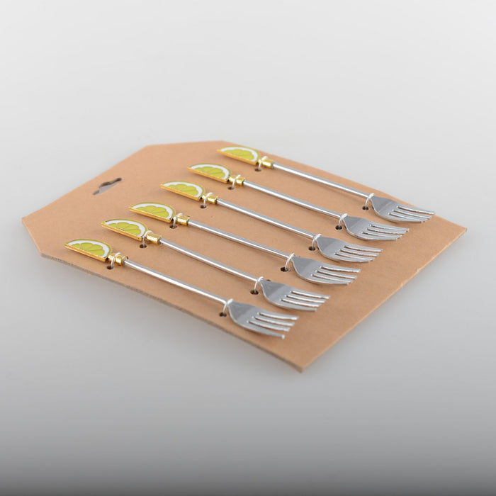 SET 6 LEMON DESSERT FORKS