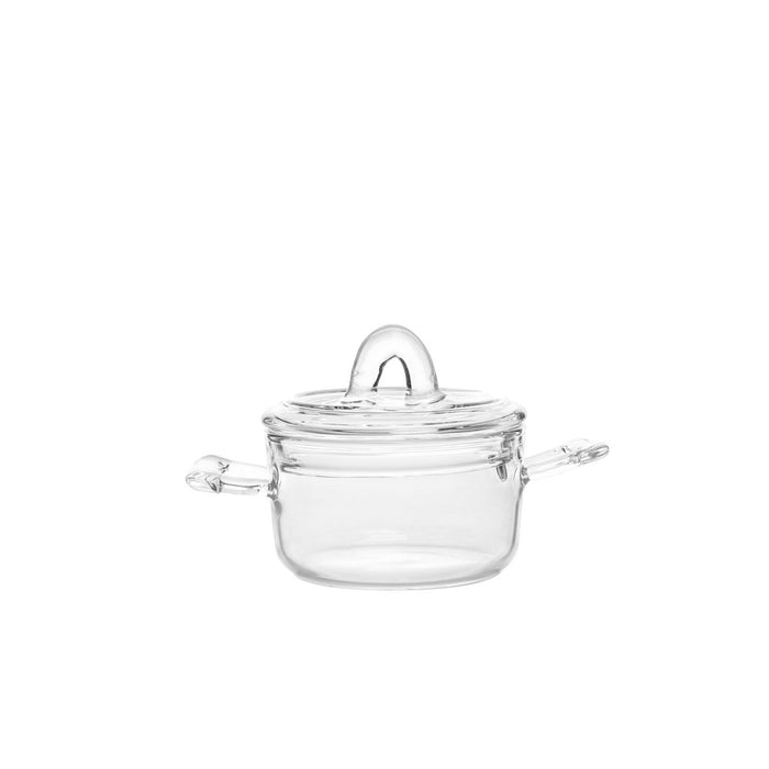 Mini glass saucepan 7x11x6cm