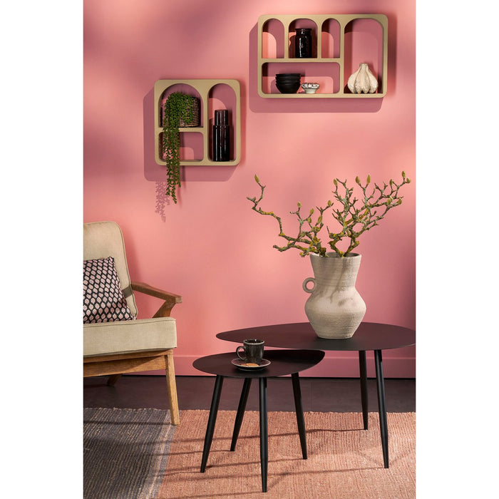 Side table - Set of 2 - L80 x W60 x H47 cm - Metal - Black