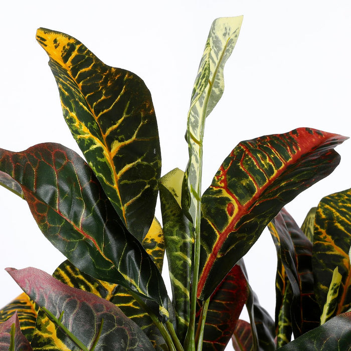 Croton Artificial Plant in Flower Pot Stan - H73 x Ø40 cm - Variegated