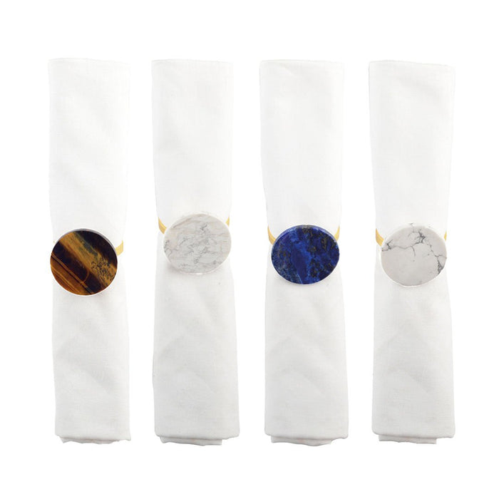 Set of 4 rounds of Multicolored stones towels