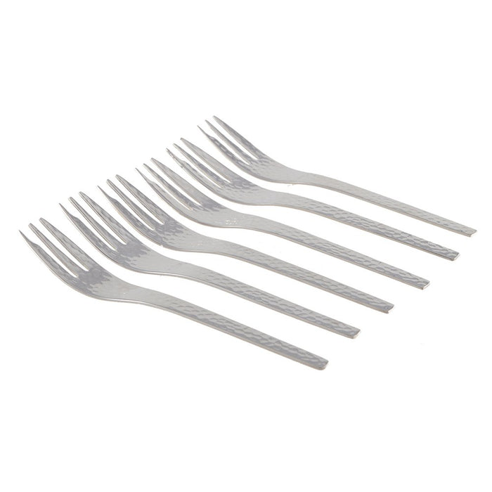 ZILVEREN GEHAMERDE DESSERTVORKEN - SET VAN 6