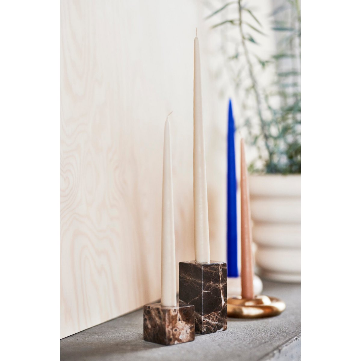 Savi Square Marble Candleholder - High