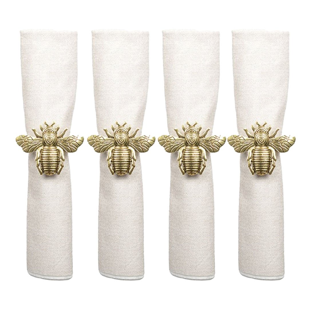 Set of 4 rounds of bee towels