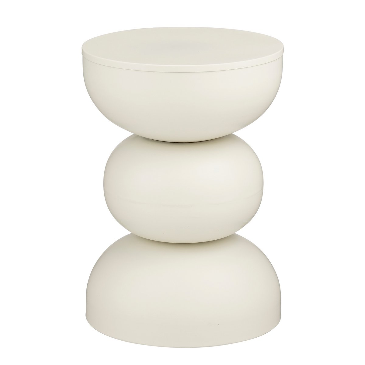 Luna side table - H46 x Ø32 cm - Iron - Off -White