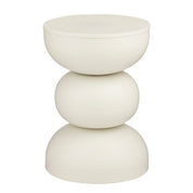 Luna side table - H46 x Ø32 cm - Iron - Off -White