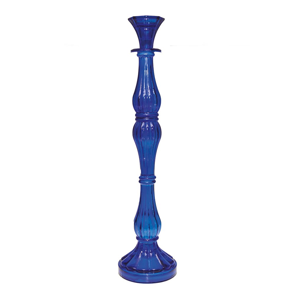 Blue candlestick large model H41cm