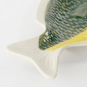 Bord Vis - L29 x B14 x H2 cm - Keramiek - Donkergroen