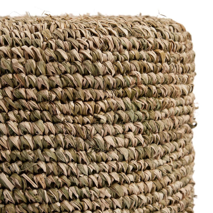 De Raffia Tressed Stool - Jungle Groen