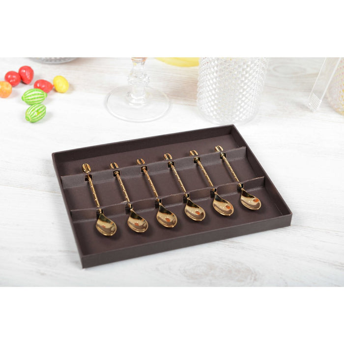 MOKA GRAIN GRAIN SPUNS Golden coffee with box - Set of 6