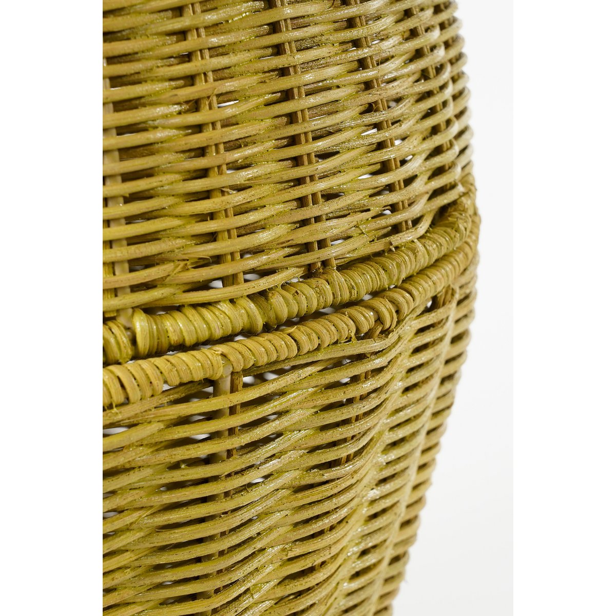 Storage Basket with Lid - Set of 2 - H48 x Ø30 cm - Rattan - Yellow