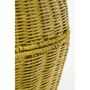 Storage Basket with Lid - Set of 2 - H48 x Ø30 cm - Rattan - Yellow