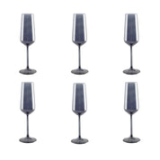 Black champagne flutes - set of 6