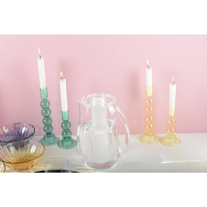 GELE BUBBEL KAARSENHOUDERS - SET VAN 2
