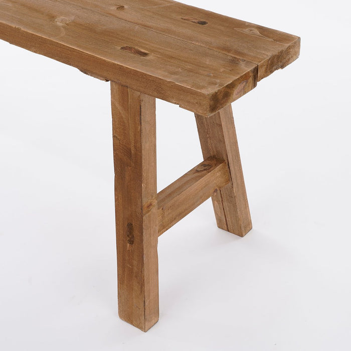 Stoere houten bank - L108 x B30 x H37 cm - Gerecycled hout - Bruin