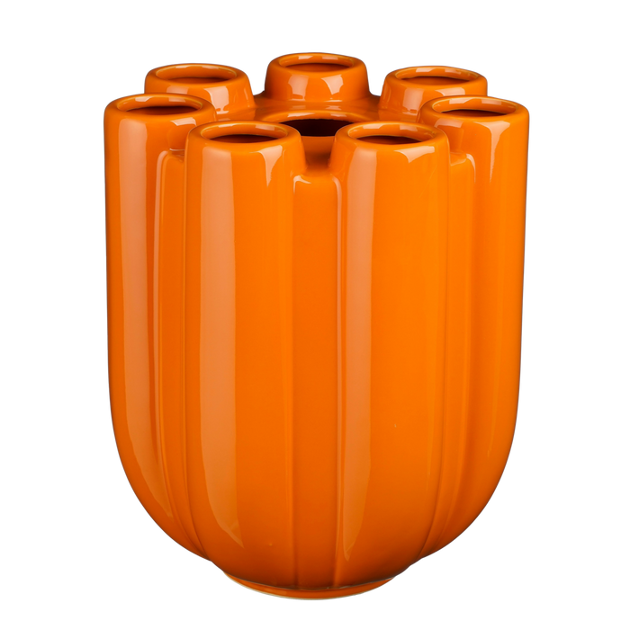 Minda Tulip Vase - H34 x Ø28 cm - Ceramic - Orange