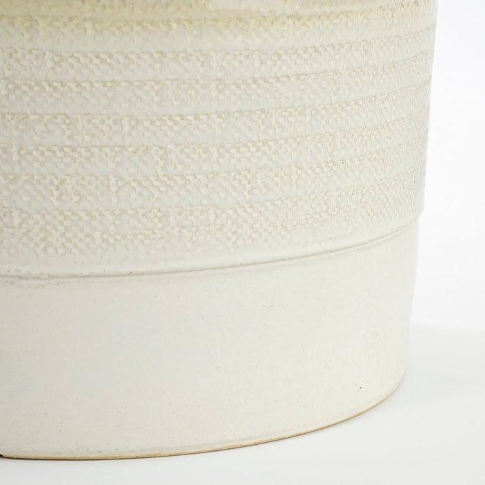 Olof Bloempot - H20 x Ø22 cm - Terracotta - Crème