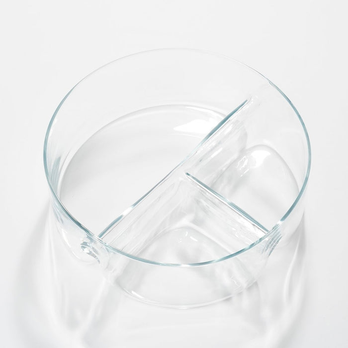 Linda Snackschaal met Vakjes - H9 x Ø26 cm - Glas - Transparant