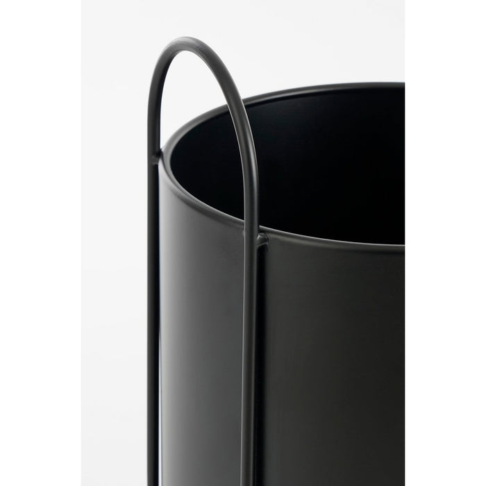 Petry flowerpot on standard - Set of 3 - L27 x B25 x H51 cm - Metal - Black