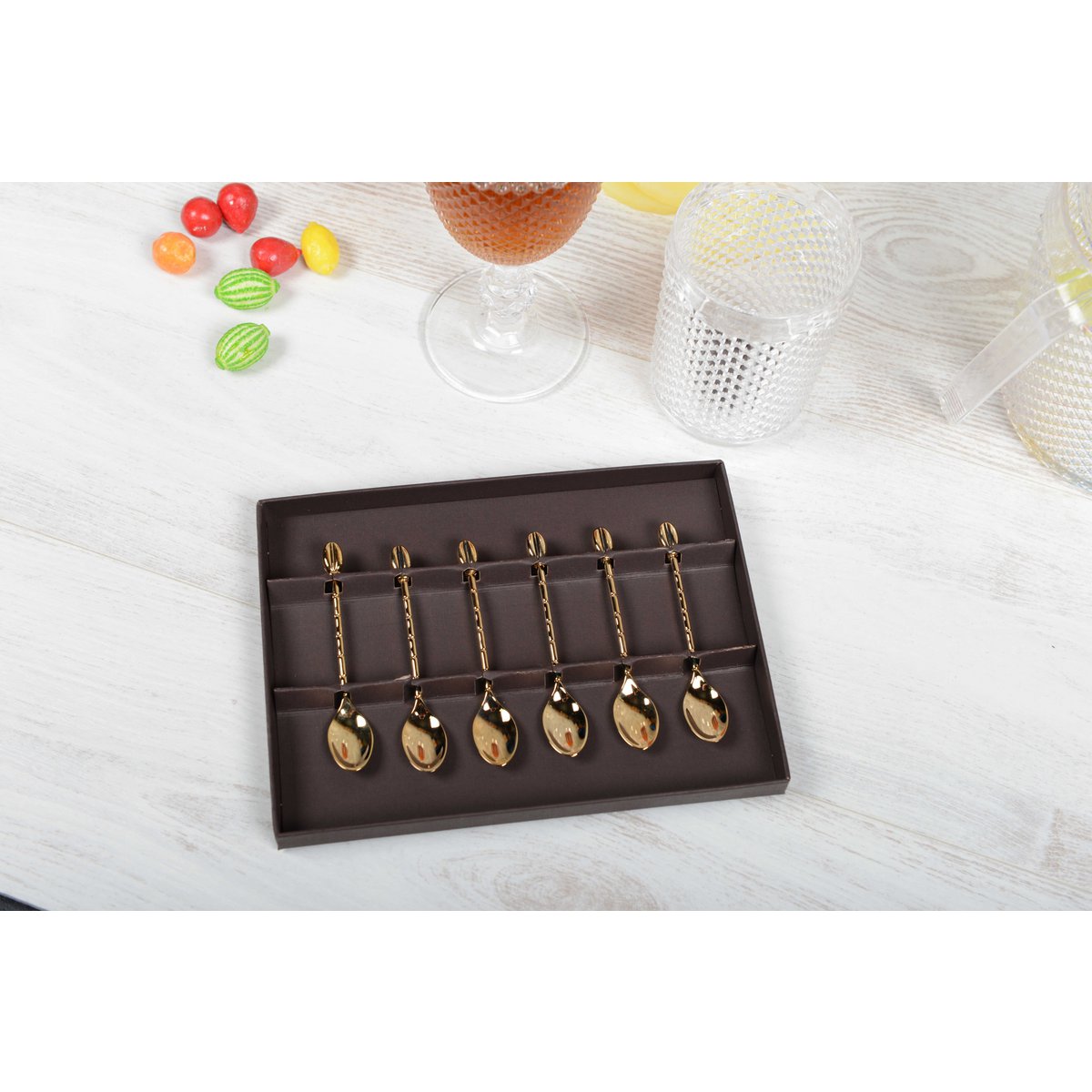 MOKA GRAIN GRAIN SPUNS Golden coffee with box - Set of 6