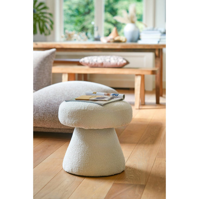 Poef - H46 x Ø49 cm - Gebroken wit