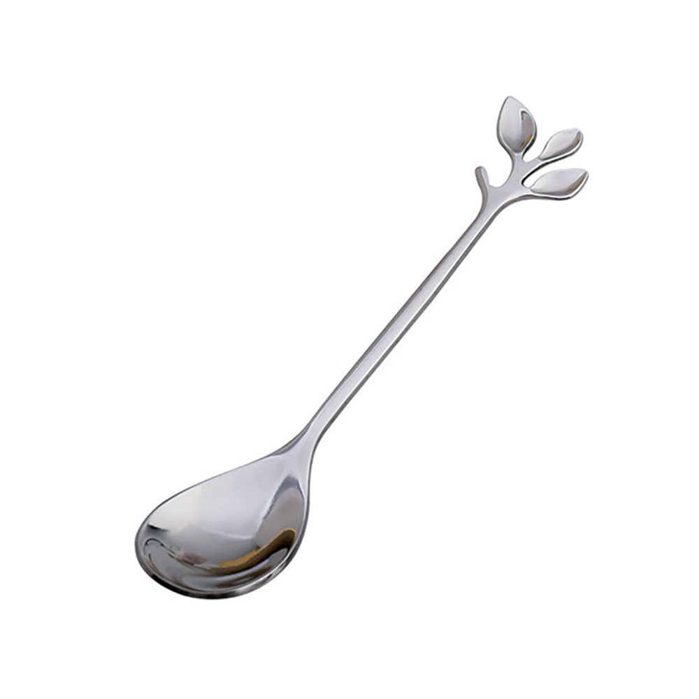 SILVER ASSORTED LEAF CAKE SPOONS - SET OF 6