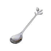 SILVER ASSORTED LEAF CAKE SPOONS - SET OF 6