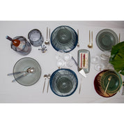 Household 24 pieces Mat Silver rounded contours