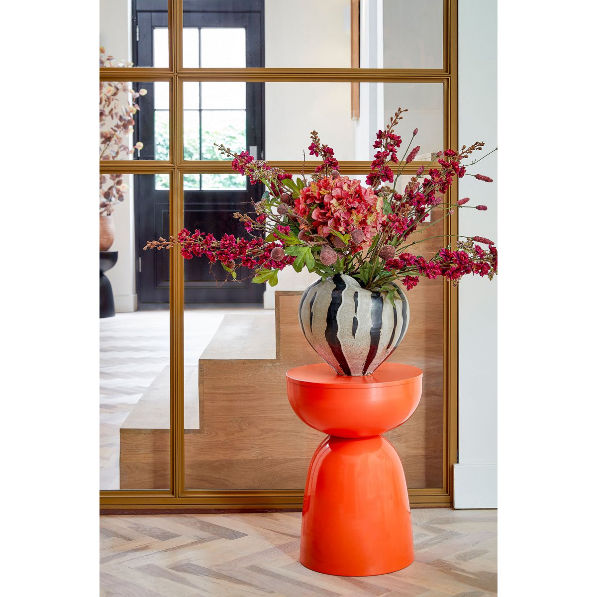 Elliot side table - H45 x Ø32 cm - Iron - Orange