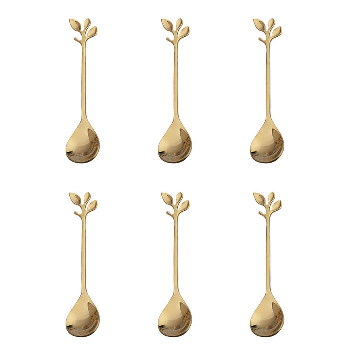 ASSORTIMENT GOUDEN BLAD TAARTLEPELS - SET VAN 6