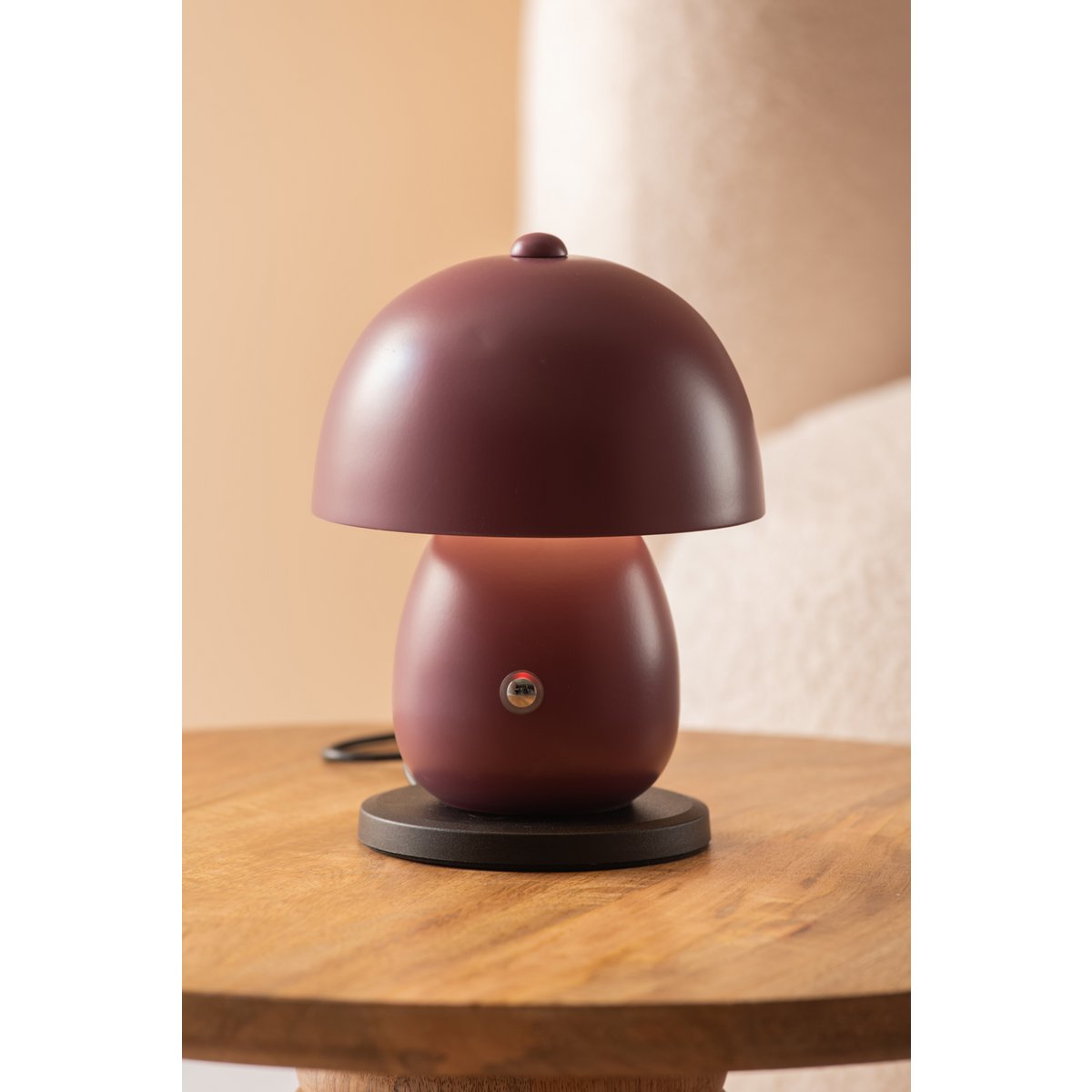 Mushroom LED Table Lamp - Burgundy