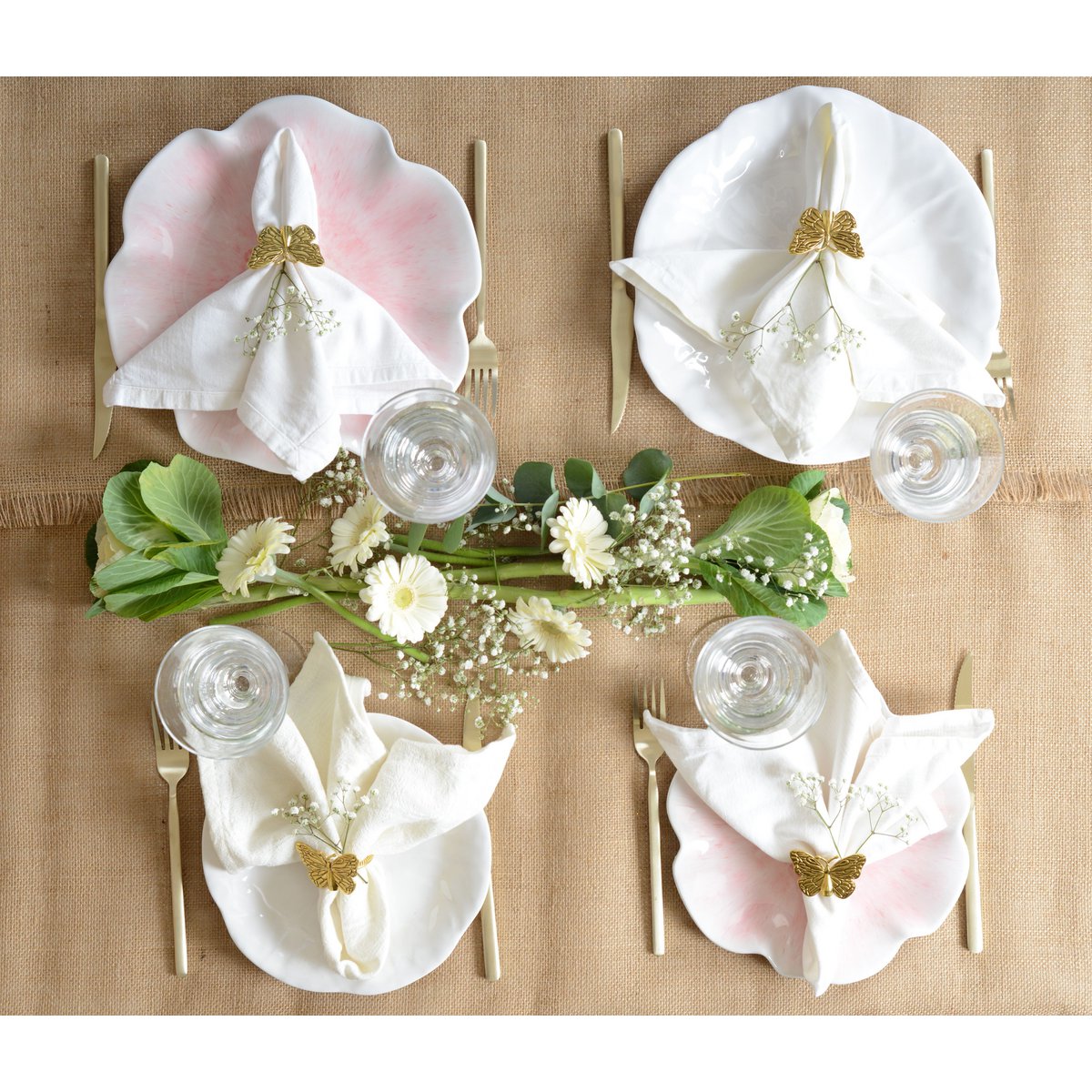 Rose dessert plate in melamine 23x23x2cm