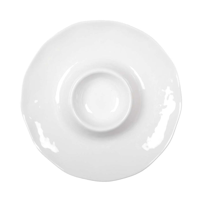 WITTE MELAMINE CHIP EN DIP APERITIEFSCHAAL 35X35X3CM