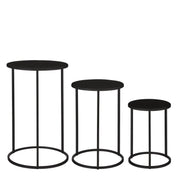 Quinty Side table - Set of 3 - H50 x Ø32 cm - Metal - Black