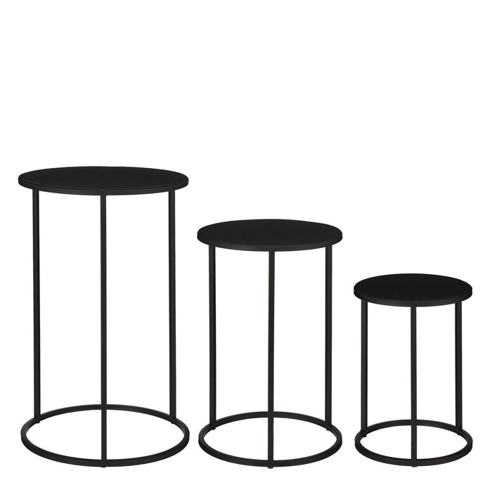Quinty Side table - Set of 3 - H50 x Ø32 cm - Metal - Black