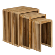 Yonker Side Table - Set of 3 - L44 x W34 x H50 cm - Recycled Wood - Brown