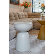 Elliot side table - H45 x Ø32 cm - Iron - Off -White