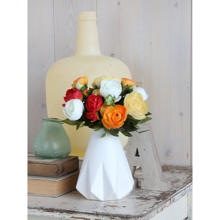 Ranunculus Kunstbloemenboeket - H22 x Ø19 cm - Oranje