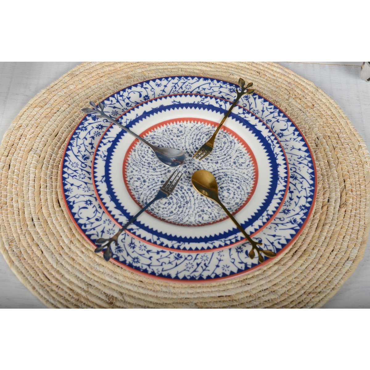 SILVER ASSORTED LEAF CAKE SPOONS - SET OF 6