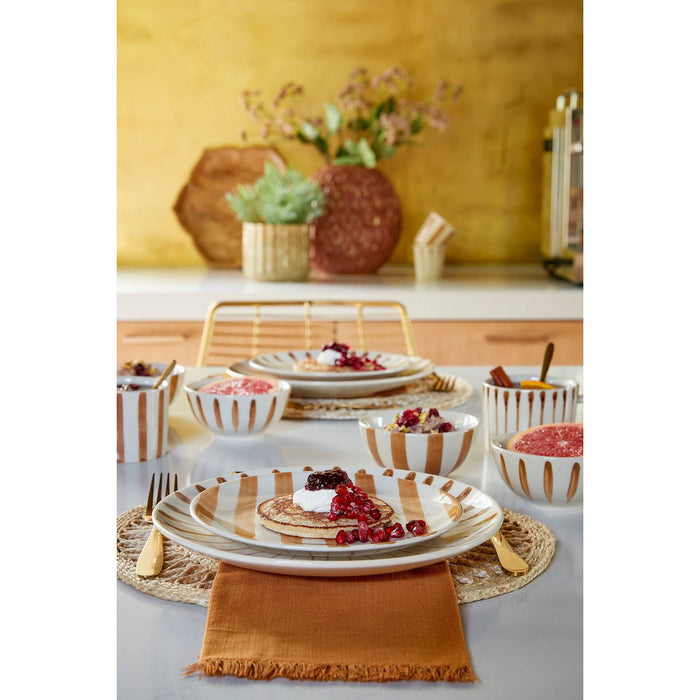 Elsie Dinnerbord - Assorti - H3 x Ø36 cm - Stone goods - Brown