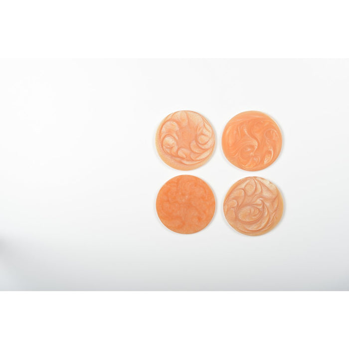 COASTER IN RESIN PEACH COLOR 10CM - SET OF 4